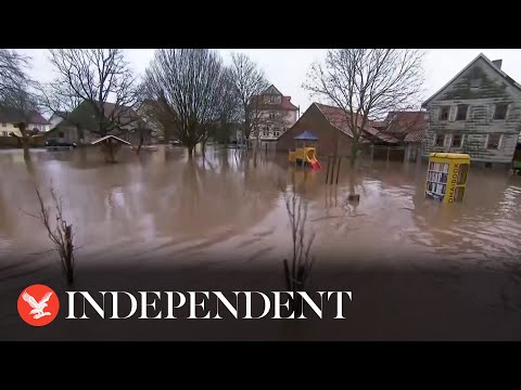 Christmas washout in German village as heavy rains cause rivers to burst their banks