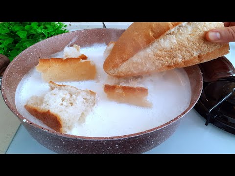 Throw the bread into boiling milk and the result will surprise you!