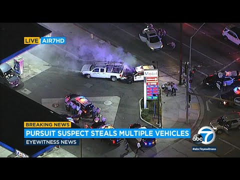 Full chase: Suspect rams cars, steals van and truck during SoCal pursuit