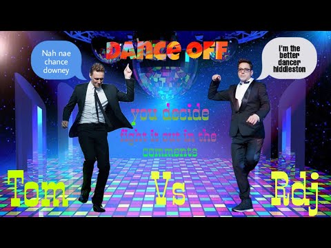 dance off between Tom Hiddleston and Robert downey jr