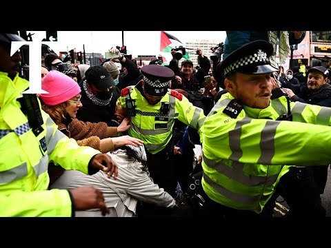 Pro-Palestine demonstrators clash with police in London