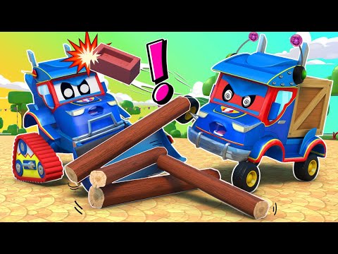 Super Bulldozer stoppt den B&Ouml;SEN ROBOTER!  | Super Truck | Car City World App