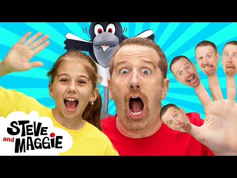 Finger Family Halloween Monsters + Dollshouse &amp; Wheels on the Bus | Best Steve and Maggie for Kids