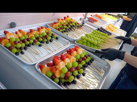 Most popular street food in Korea!! making fruits candy, Tanghulu