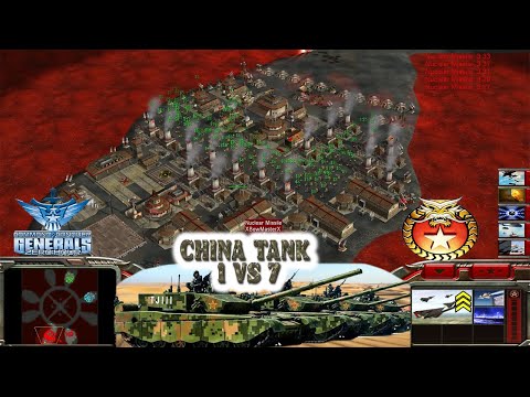 China Tank General 50K GOLD $$$ - Command Conquer &amp; Generals Zero Hour 1 vs 7 HARD Generals Gameplay