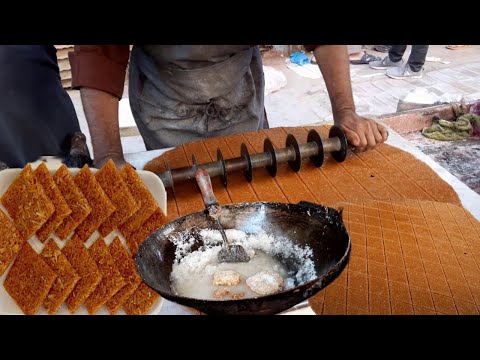 Coconut jaggery Pakistani cuisine| Coconut Chikki Desi Pakistani Street Food | Mirza Street Food