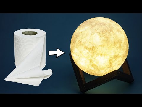 Moon Lamp with Toilet Paper | Moon Lamp DIY | Night Lamp making at home | DIY Room Decor