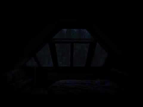 [Try Listening in 3 Minutes] Sleep Instantly with Heavy Rain on Attic Window at Night💦Rain ASMR