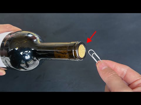 Tips for opening red wine，Open the red wine,No bottle opener,All it takes is a paperclip， Life Hacks
