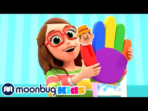 Finger Family Puppet Show | Cartoons &amp; Kids Songs | Moonbug Kids - Nursery Rhymes for Babies