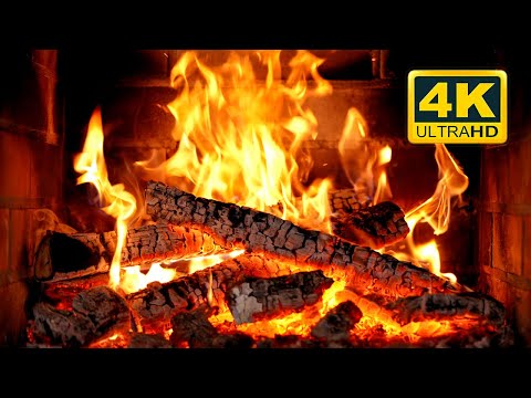 🔥 Cozy Fireplace 4K (12 HOURS). Fireplace with Crackling Fire Sounds. Crackling Fireplace 4K