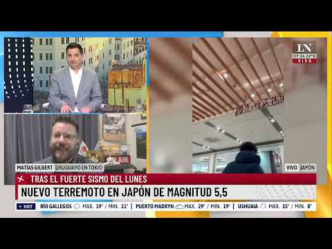 Registran un nuevo terremoto en Jap&oacute;n de magnitud 5,5; tras el fuerte sismo del lunes