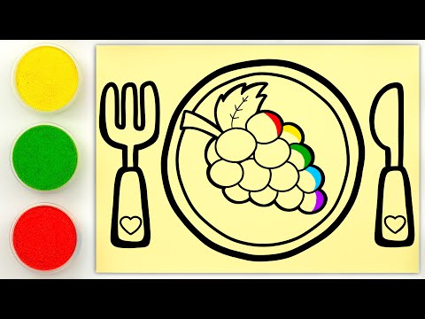 Sand painting healthy food for kids