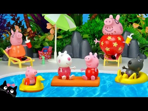 Peppa Pig swims at the Pools of the Water Park Playmobil - Cat Juguetes Toys