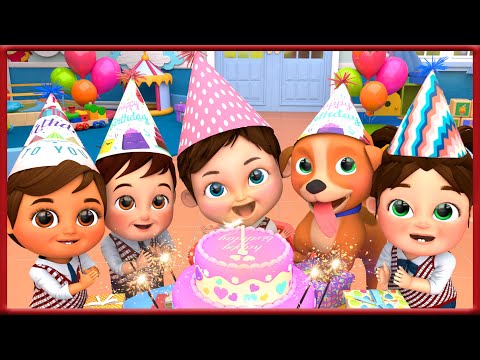 Happy Birthday Song +Old MacDonald Dance+ Wheels on the Bus! + MORE Banana Cartoon 3D Nursery Rhymes