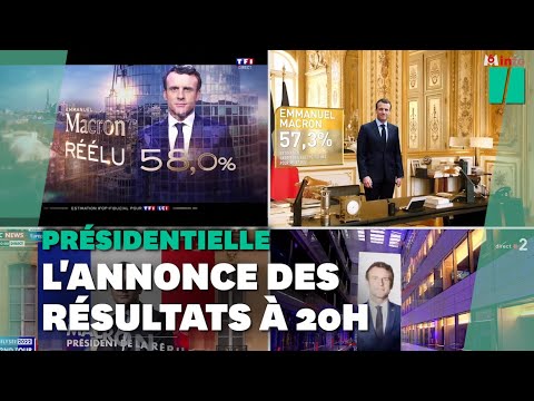 Comment les cha&icirc;nes t&eacute;l&eacute; ont annonc&eacute; la r&eacute;&eacute;lection d'Emmanuel Macron