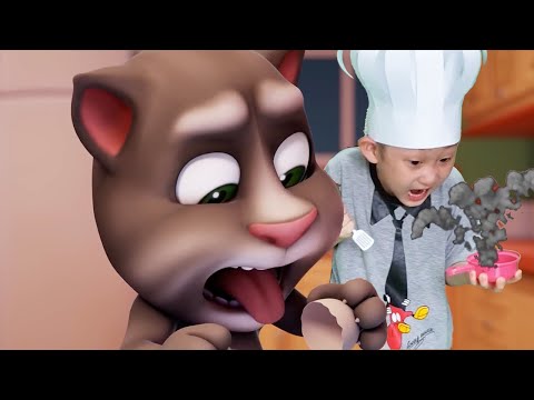 Chef Tom Learns From Chef Nate Cooking Show Part 2 👨🏻&zwj;🍳🍔 | Talking Tom Shorts &amp; more Nate stories