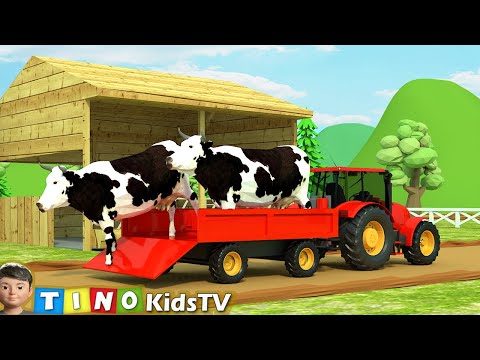 Farm Animal Houses Construction for Kids | Mini Excavator &amp; Construction Trucks for Children