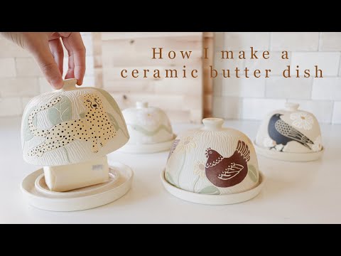 How I make a ceramic butter dish, the entire pottery process | Hand-carved pottery