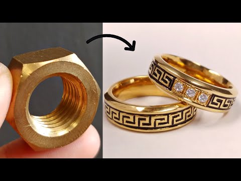 i turn hex nut into couple rings - learn to make jewelry