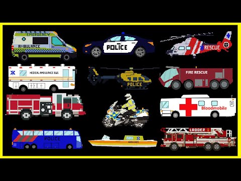 Emergency Vehicles &ndash; Police Car, Fire Truck, Ambulance | Videos for Kids | Fun &amp; Educational