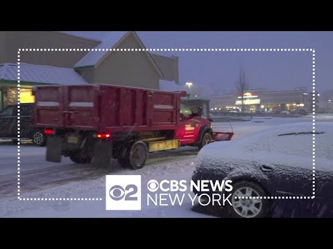 Snow creates slick road conditions in Morris County, New Jersey