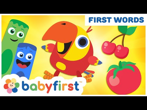 Toddler Learning Video Words w Color Crew &amp; Larry | Baby Learning First Words &amp; ABC | Baby First TV