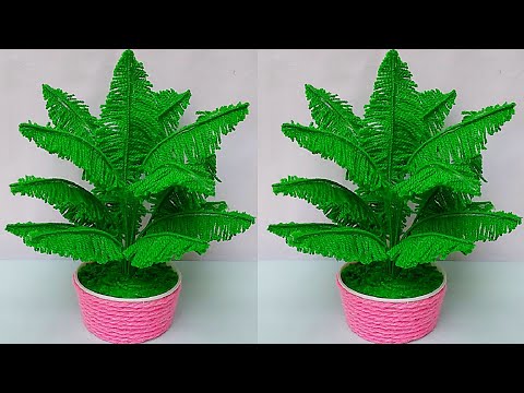 ऊन से गुलदस्ता बनाने का आसान तरीका/DIY Easy Woolen Guldasta Craft/Woolen Tree Craft idea/Wool making