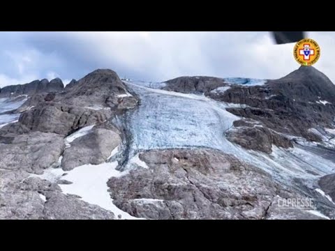 Marmolada, il punto del distacco ripreso da vicinissimo