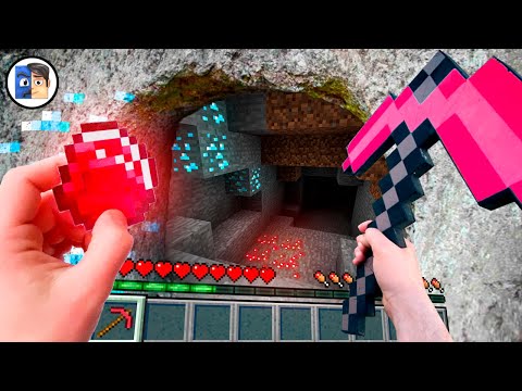 Minecraft RTX in Real Life POV - Realistic Cave in Minecraft Survival vs Real Life Texture Pack