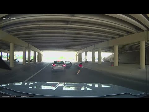 San Antonio man's dash cam captures woman attempting to escape moving car during attack