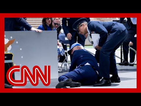 Biden trips over sandbag during Air Force Academy commencement