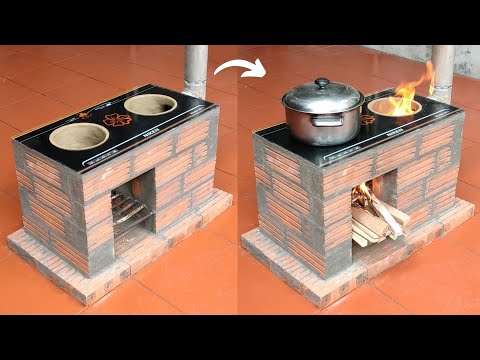 The idea of ​​making a wood stove from cement - Stove to save firewood