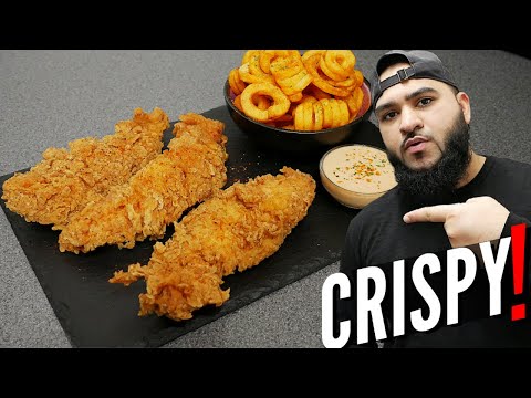 THE BEST CRISPY CHICKEN TENDERS | WITH SAUCE