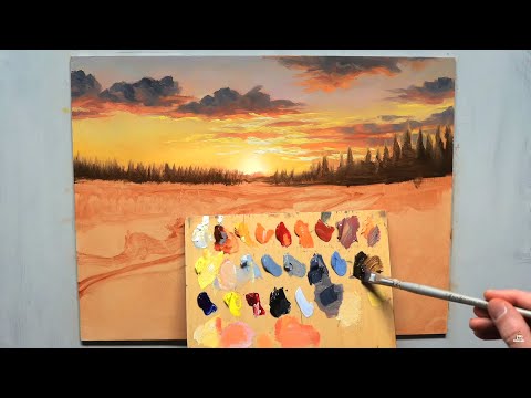 Painting a Colorful Sunrise - A Unique Approach for Clouds 🖌️ Real-time Study #03