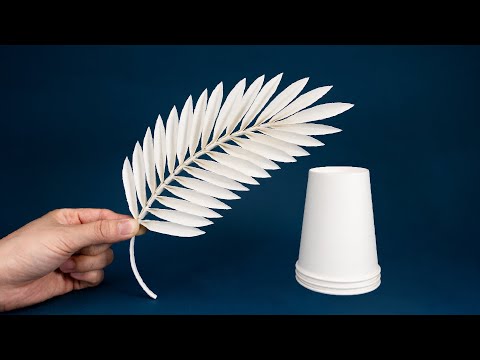 DIY Coffee Cup Leaves | How to make Palm Leaves | Paper Cup Craft