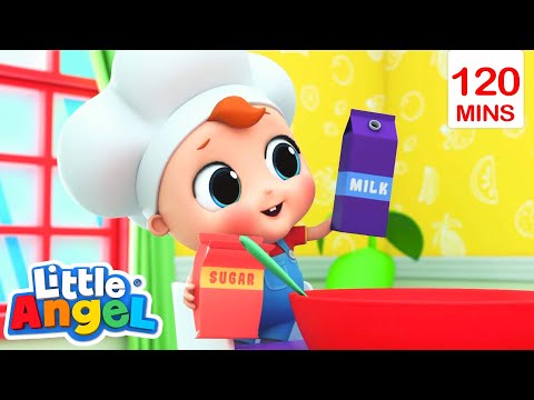 🍮 Hot Cross Buns | Little Angel | Fun Kids Songs | Nursery Rhymes