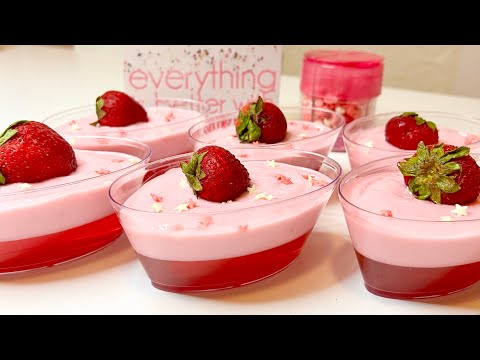 Strawberry jello pudding | strawberry dessert | 