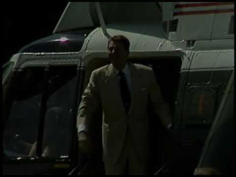 Trip to Alabama. President Reagan Departs White House and Boards Marine One on July 10, 1986