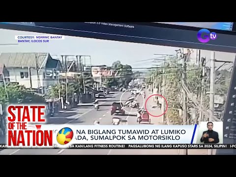 Tricycle na biglang tumawid at lumiko ng kalsada, sumalpok sa motorsiklo | SONA