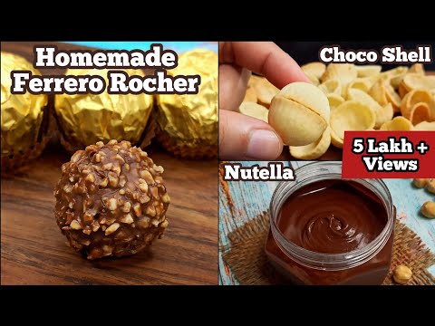 Best Homemade Ferrero Rocher Chocolate Recipe with Homemade Choco Shell &amp; Nutella | Christmas treats