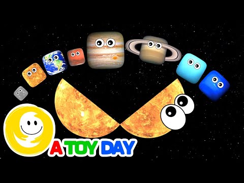 Square Planets COMPILATION | Hungry SUN 2 | Planets SIZES for BABY | Funny SQUARE Planets for kids