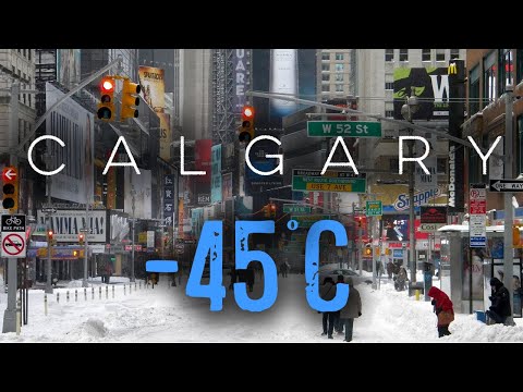 【4K】Calgary | -45C Extreme Cold | ❄️ Downtown | 