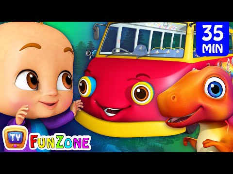 Wheels On the Bus - Dino Land + More ChuChu TV Funzone Nursery Rhymes &amp; Songs for Kids