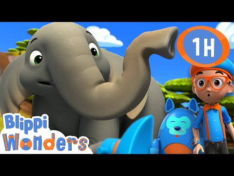 🐘 Blippi learns about Elephants🐘 | Animals for Kids | Animal Cartoons | Funny Cartoons