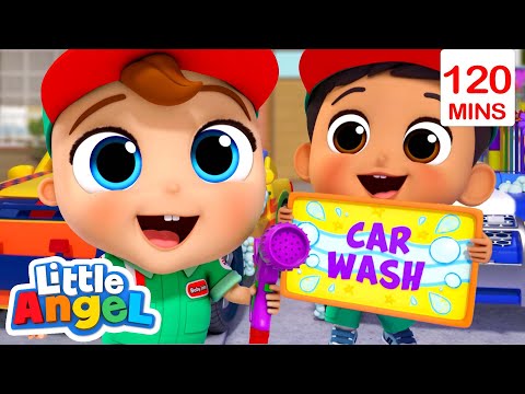 Crazy Car Wash! | Little Angel | Preschool Songs &amp; Nursery Rhymes