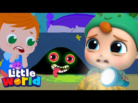 Monsters In The Dark | Baby John Series | Little World Kids Songs &amp; Nursery Rhymes