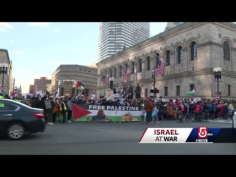 Calls for Gaza cease fire echo through streets of Boston