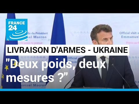 Macron rejette un &quot;deux poids, deux mesures&quot; dans la livraison d'armes &agrave; l'Ukraine &bull; FRANCE 24