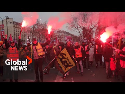 Nationwide strikes in France protest Macron&rsquo;s pension reforms